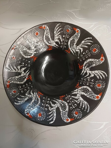 Ferenczy kati bird wall plate, diameter 33.5 cm