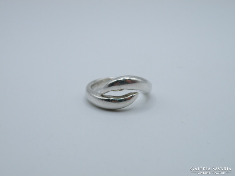UK0161 fonott mintájú ezüst 925 gyűrű méret 56