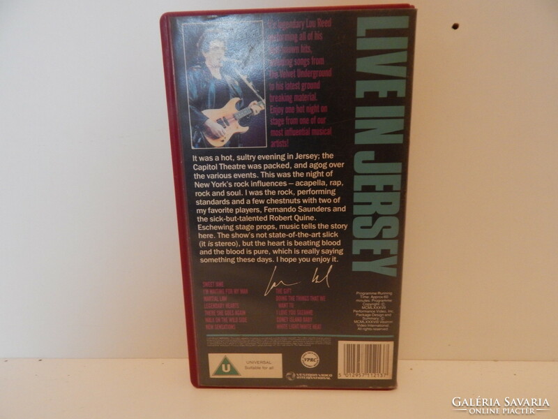 Lou Reed Coney Island Baby Live in Jersey - concert vhs
