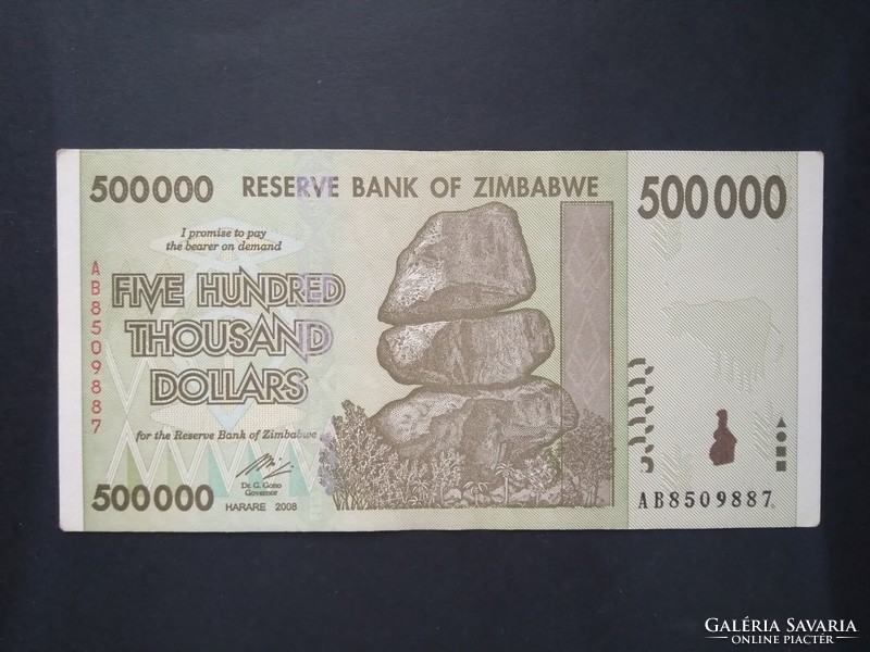 Zimbabwe $500000 2008 aunc+
