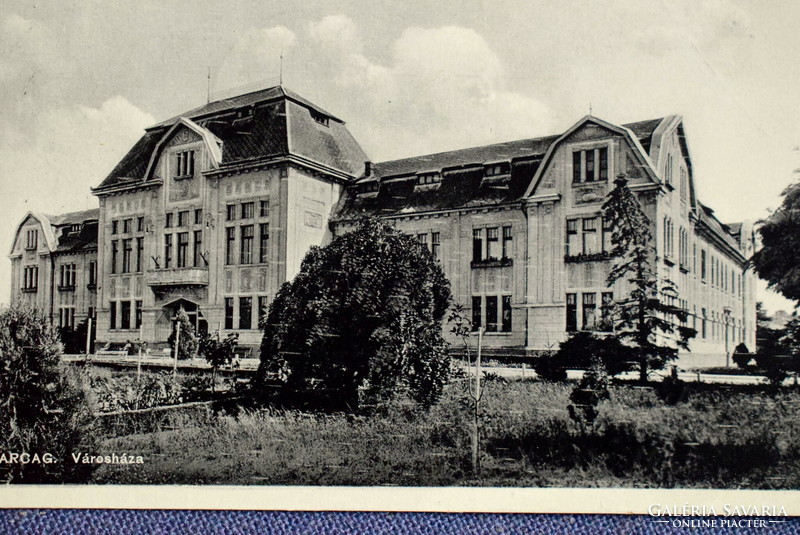 Karcag - town hall photo postcard Klein Mór edition, Karcag-Kunmadaras 1930