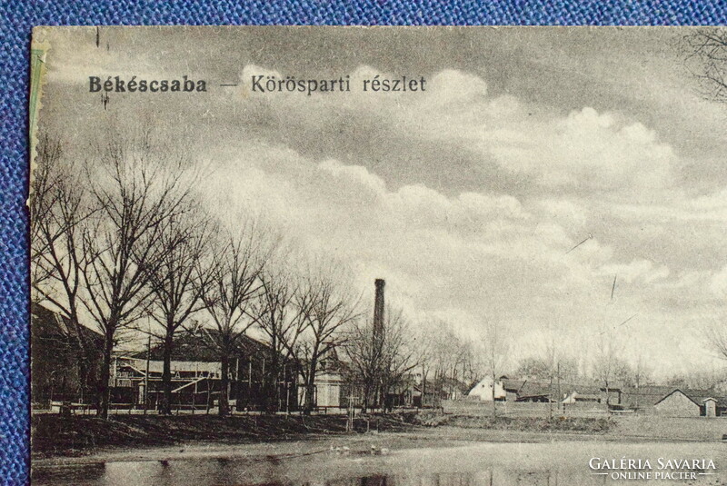 Békéscsaba - Körösparti részlet    fotó képeslap  1917