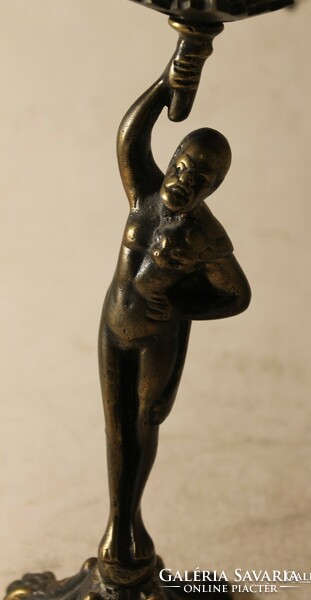 Bronze figural candlestick - male figure