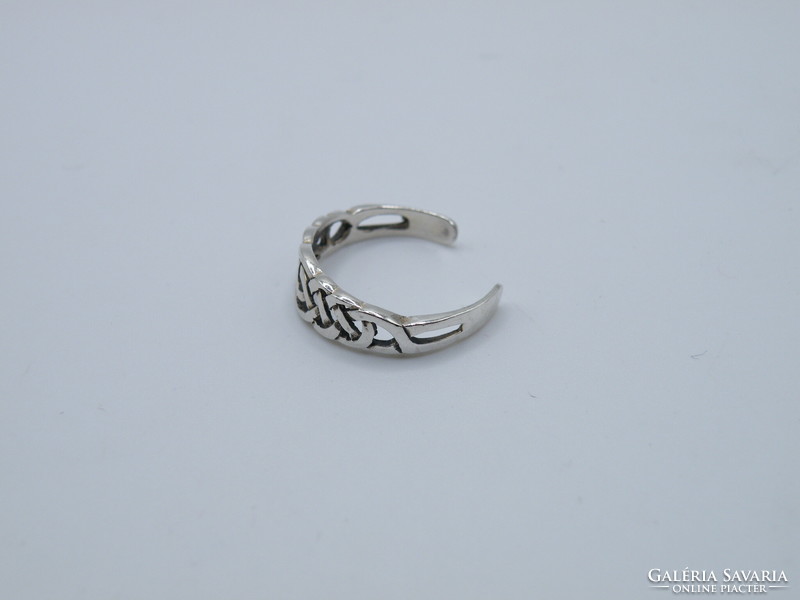 Uk0166 Celtic Knot Pattern Sterling Silver 925 Ring Size 54 Adjustable