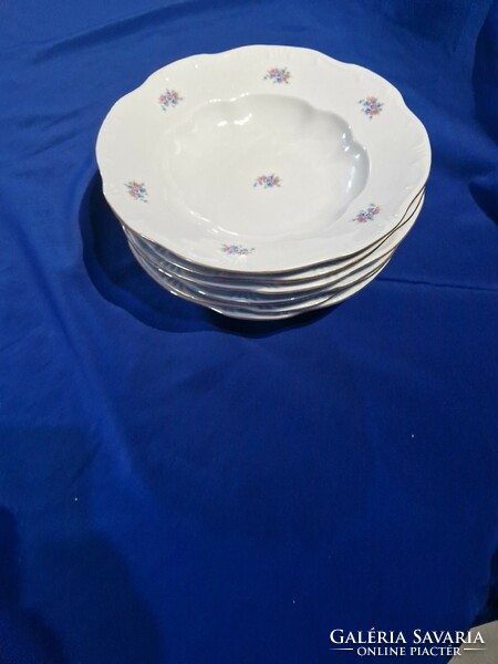 Zsolnay mély tányérok  kék virágos