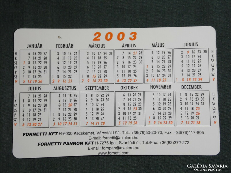 Card calendar, Fornetti bakery, Kecskemét, igal, graphic designer, advertisement, map, 2003, (6)