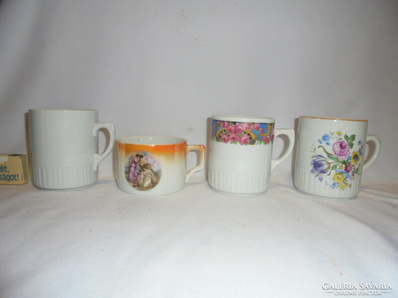 Four old Zsolnay mugs and cups - together