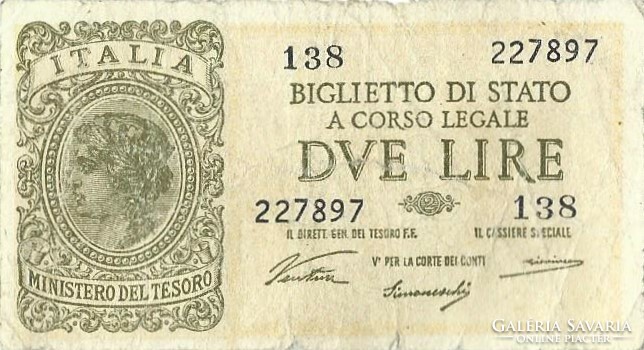 2 lire lira 1944 Olaszország 2.