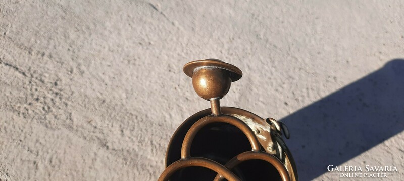 Mid century copper cigarette holder + match holder