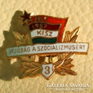 Szocialista kitüntetés - KISZ kitűző 1919-1957 - kommunista emléktárgy, szocializmus emléke