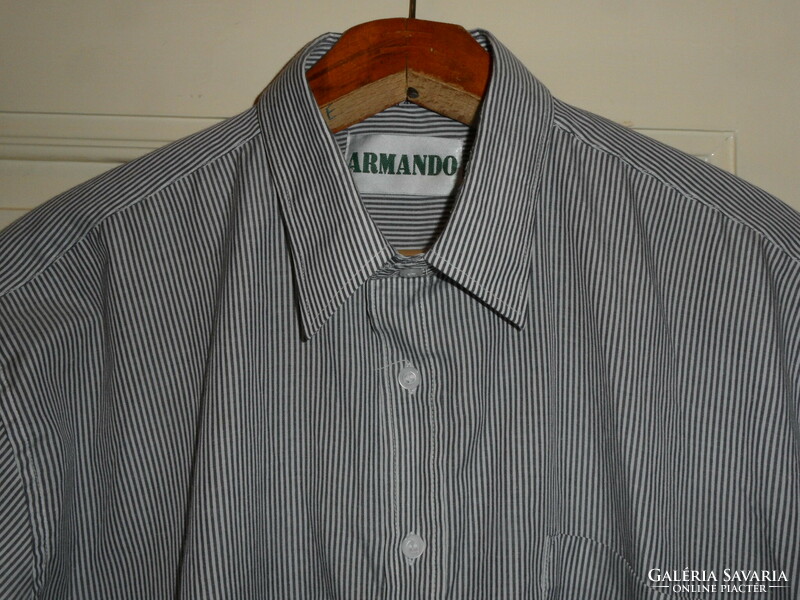 Armando black and white striped men's shirt ( size 42 )