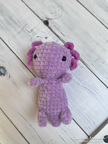 Crocheted plush axolotl