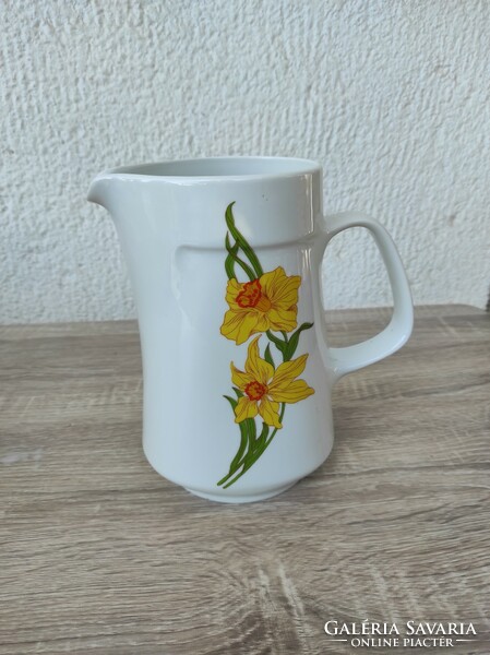 Retro lowland porcelain jug with narcissus pattern