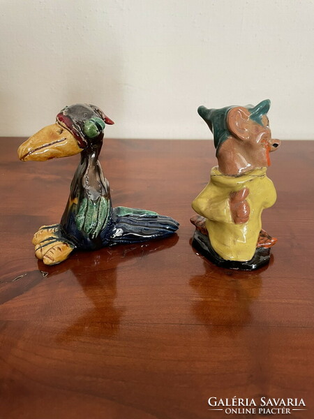2 pcs. Charming colorful ceramic figurines