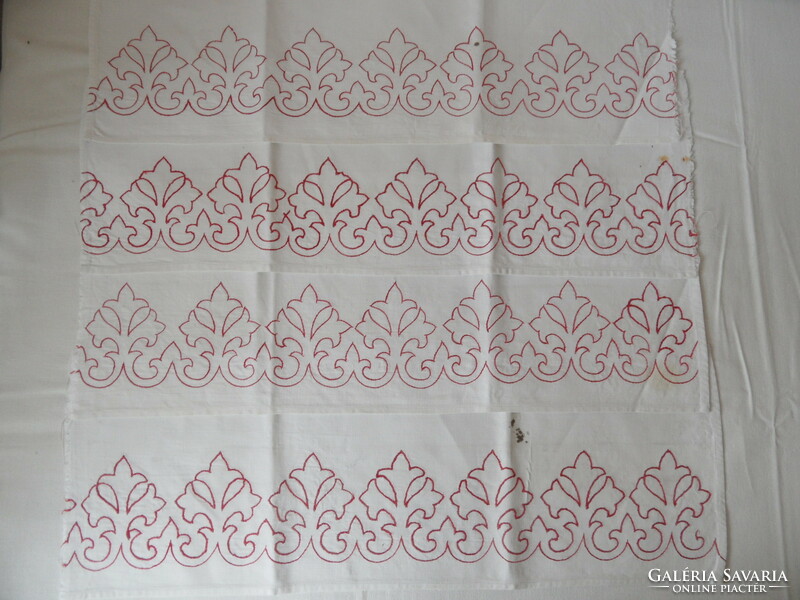 Hand-embroidered old tablecloths, shelf strips for creative purposes (12 pcs.)