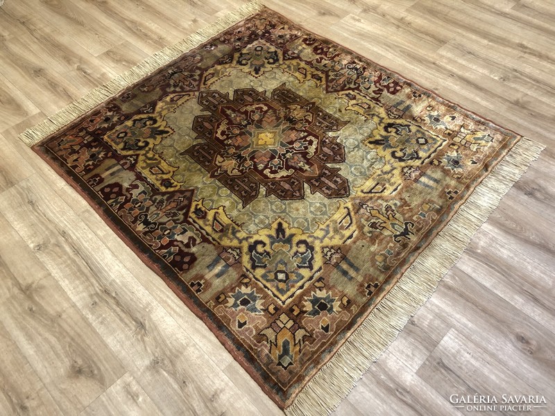 Turkish hand-knotted silk Persian carpet, 147 x 176 cm
