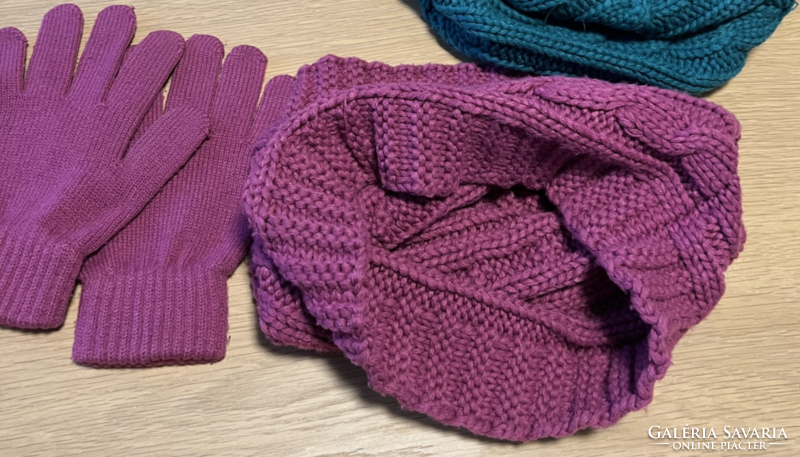 Tube scarf + gloves set