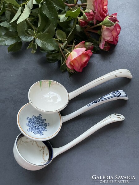 Antique porcelain and earthenware ladles