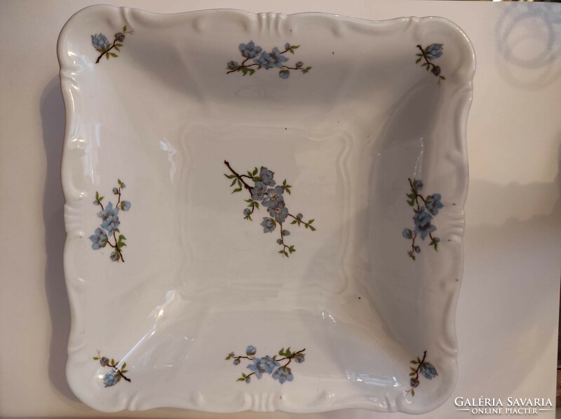 Zsolnay blue peach square serving bowl