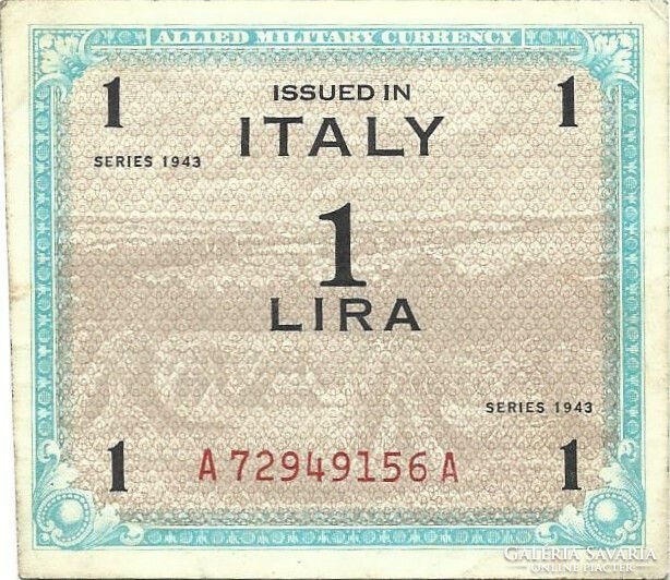 1 lira 1943 Olaszország katonai militari hajtatlan