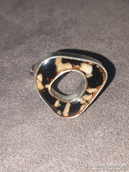 Ezüst gyűrű - egyedi dizájn - 60- as méret