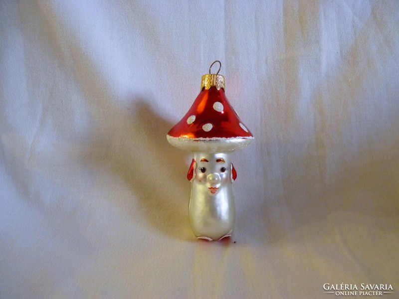 Retro style glass Christmas tree decoration - mushroom!