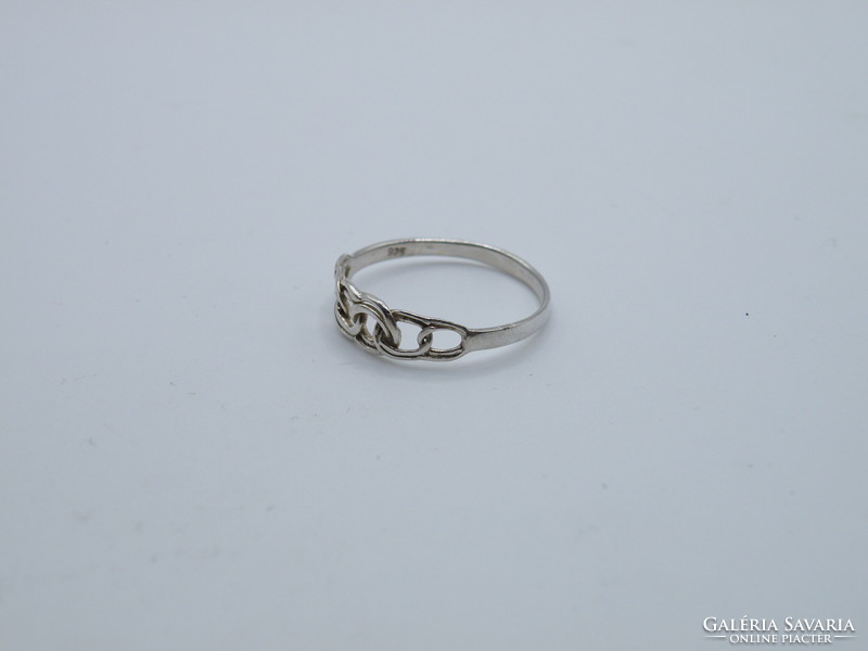 UK0179 Csavart mintás ezüst 925 gyűrű méret 59 1/2