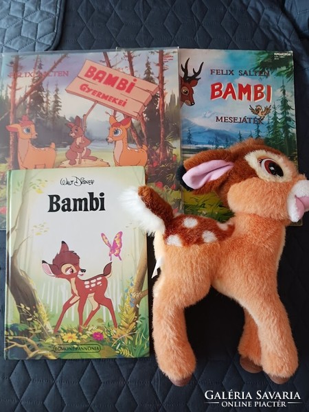 Felix Salten:Bambi 2db meselemez+1 mesekönyv+1 Bambi:)