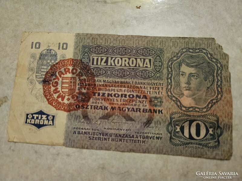 1915 10 kroner Hungary fb