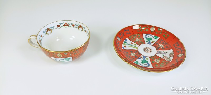 Herend Chinese siang rouge godöllő coffee mocha cup and saucer hand-painted porcelain (b159)