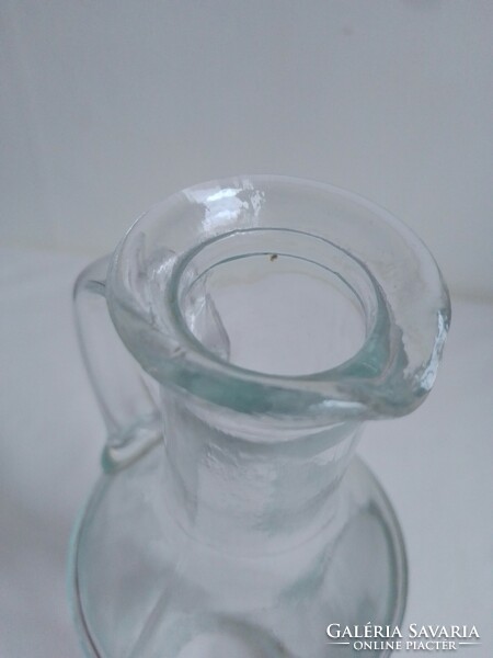 Old special shape thick-walled cast glass beaked pouring oil vinegar wine brandy syrup