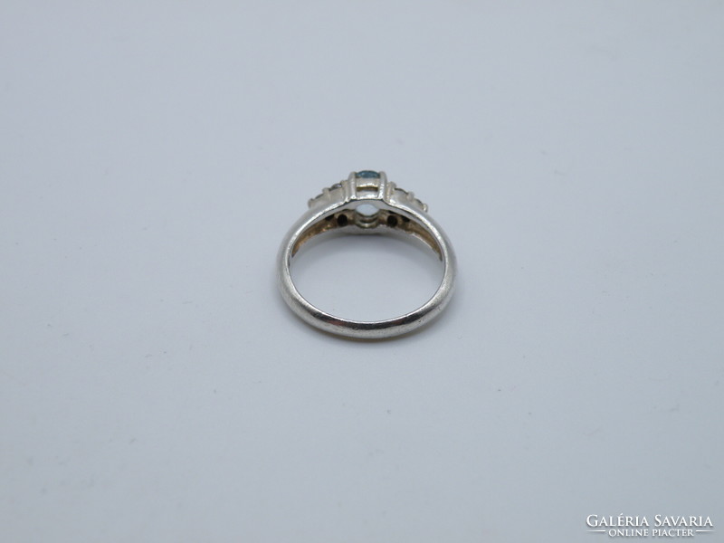 UK0176 Kék köves ezüst 925 gyűrű méret 56 1/2