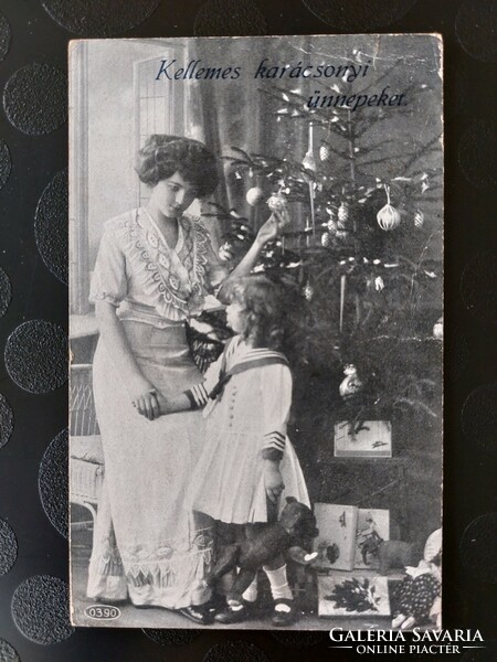 Régi karácsonyi képeslap fotó levelezőlap