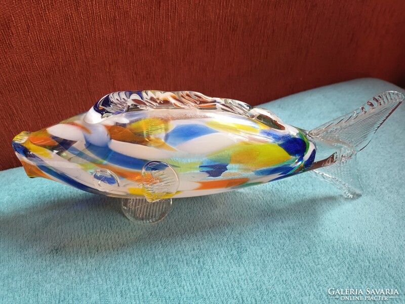 Gyönyörű Színes Muránói üveg hal nosztalgia darab fújtüveg