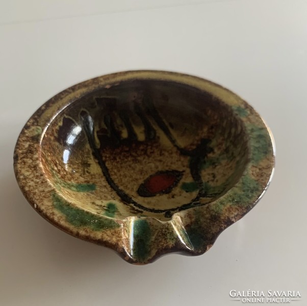 Beautifully colored Sarkadi bird ceramic bowl bowl decorative bowl plate ashtray marked ashtray bowl