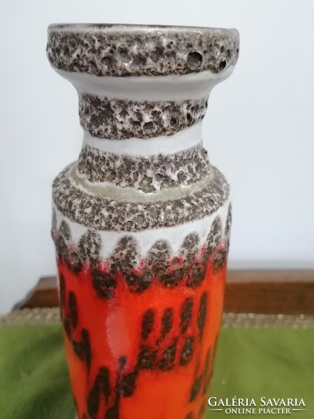 Iparművészeti retro kerámia váza, W Germany jelzéssel