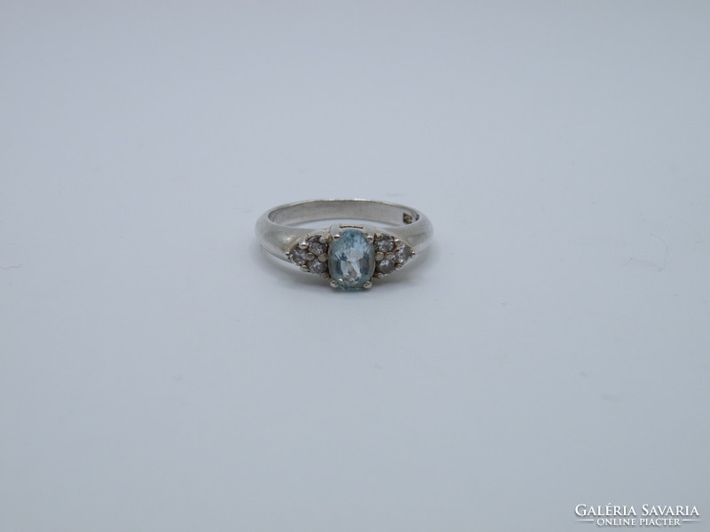 Uk0176 blue stone silver 925 ring size 56 1/2