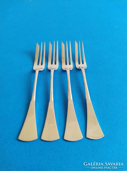Silver cookie fork with cutting edge, 4 pieces English style