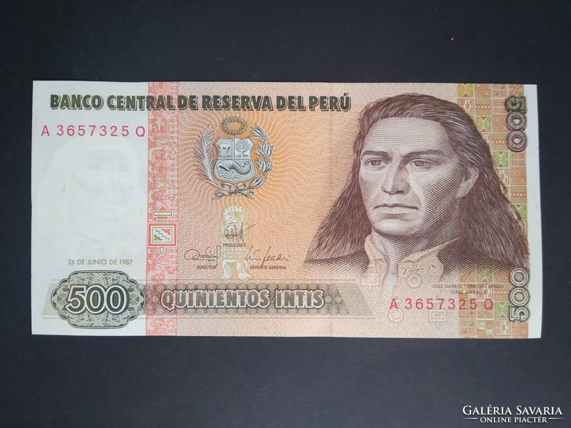 Peru 500 Intis 1987 aUnc