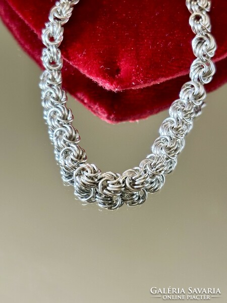 Fabulous antique silver rose chain