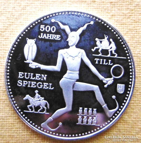 Silvered commemorative fairy tale medal eulenspiegel unc pp