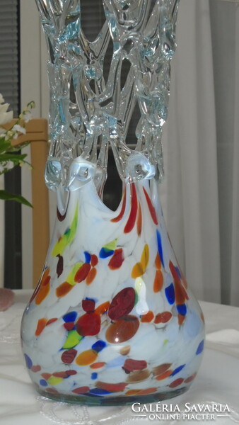Szépséges régi nagy Muranoi üveg  váza hibátlan