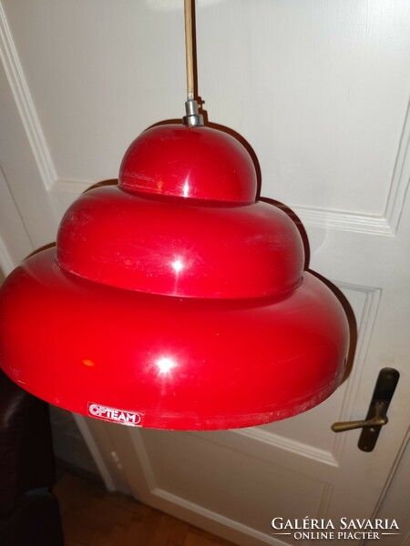 Space age - opteam red ceiling lamp.
