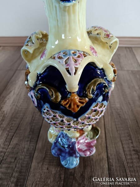 Antique Zsolnay decorative jug from the Rococo series