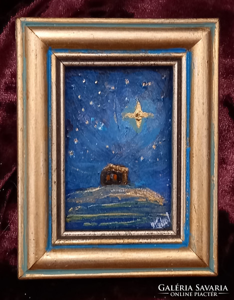 Star of Bethlehem. Match-size picture. Work of a premium award-winning artist, with certificate. Zsófia Károlyfi/1952