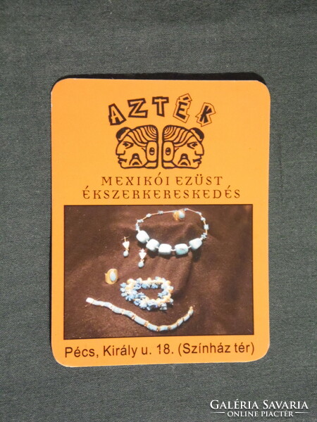 Kártyanaptár,kisebb méret, Azték mexikói ezüst ékszerüzlet, Pécs, 2004, (6)