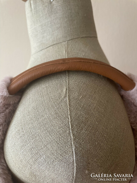 Új Olasz Púderszínű Női Öko szőrme táska - NAGY méretű, Tote fazon