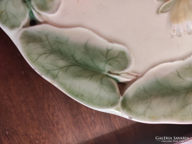 Antik Villeroy & Boch vizililiomok majolika tányér 19 cm