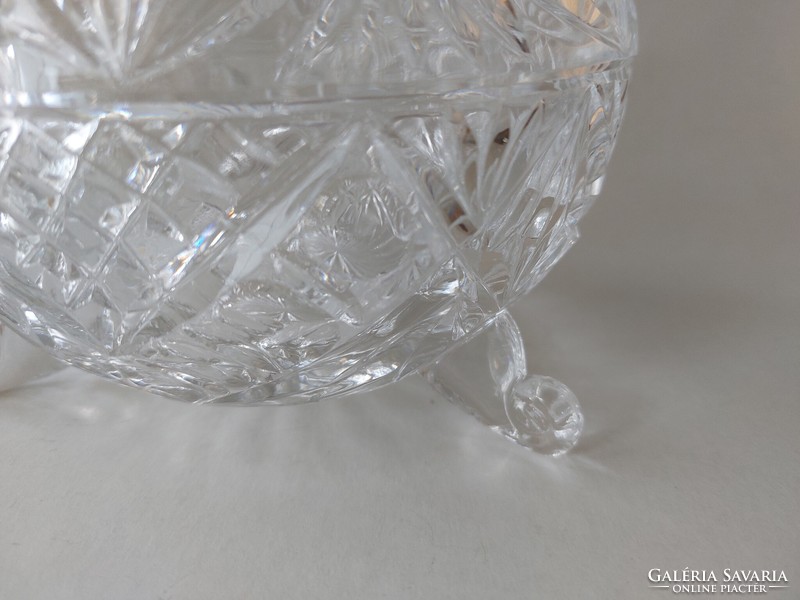 Old lead crystal large bonbonier sugar bowl 24 cm