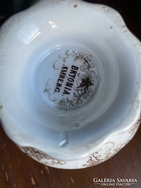 Bryonia amberg antique faience milk jug rare